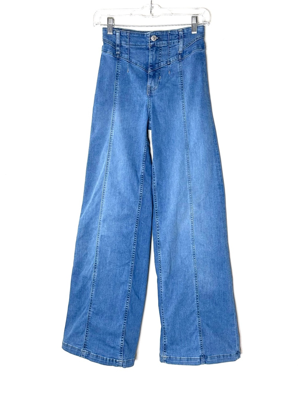 Free People We the Free Libre Front Yoke Wide Leg Slouchy Baggy Jeans Size 24 - Picture 4 of 7